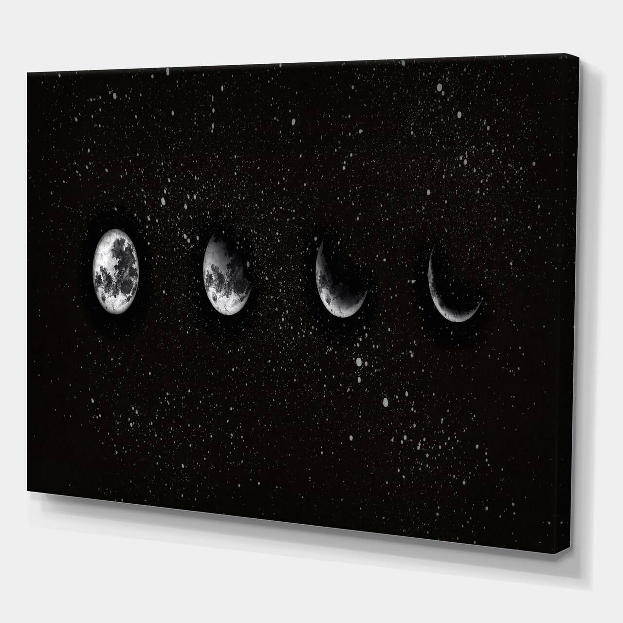 Designart - Moon Phases In The Night Sky - Modern Canvas Wall Art Print